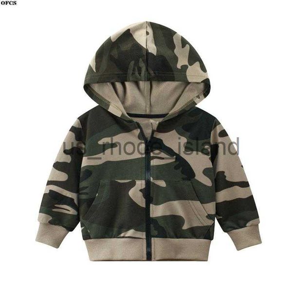 Giacche Felpe con cappuccio Ragazze Felpe con cappuccio Cappotto invernale per bambini Vendite più vendute Autunno Early Baby Bambini Ragazzi Giacca con cerniera Camouflage per bambini 8T x0712