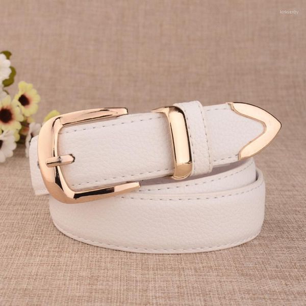 Gürtel Legierung Buckle Frauen pu Leder wildes weibliches weibliches braun schwarz weiß rote passende kleidungshosen Jeans fashiongürtel