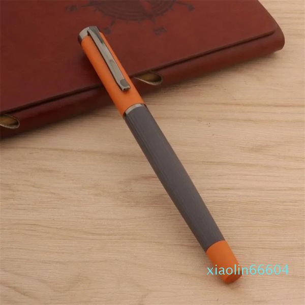 Canetas-tinteiro de alta qualidade Orange Gun cinza Clássico F Bending Nib Office Material escolar Tinta