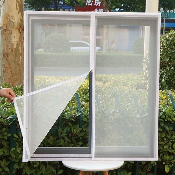 Cortinas transparentes zíper autoadesivo mosquiteiro antimosquito tela de janela diy pode ser personalizado mosquitera 230711