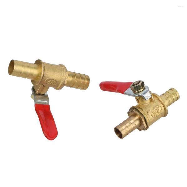 Equipamentos de rega 2 peças de latão 8 mm 10 mm válvula de esfera conector reto linha de ar bomba comum mangueira gás jardim encanamento acessórios