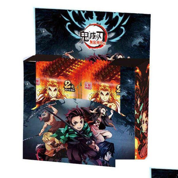 Jogos de cartas Demon Slayer Tcg Game Cards Kimetsu No Yaiba Table Playing Toys For Family Children Gift Christmas Aa220314 Drop Delivery Dhdp4