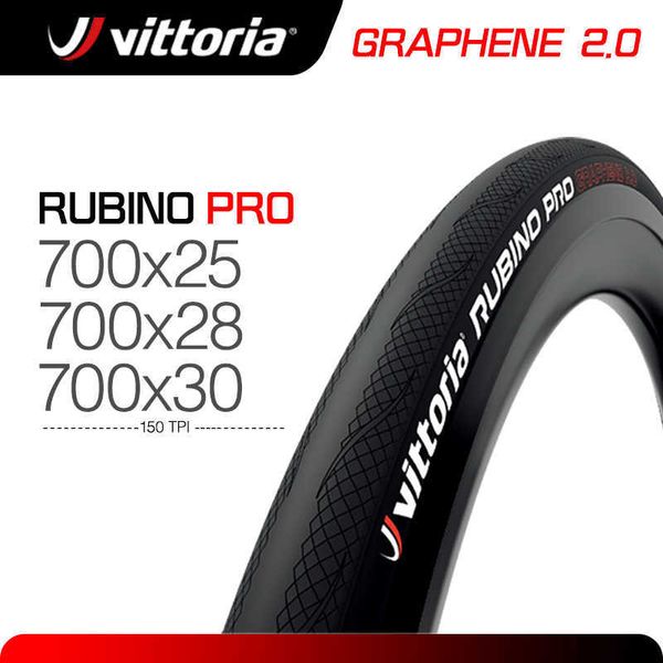 Pneus de bicicleta Vittoria Road pneu de bicicleta Rubino Pro 700x25C/28C/30C Graphene 2.0 Full Black Clincher pneu para estrada 25