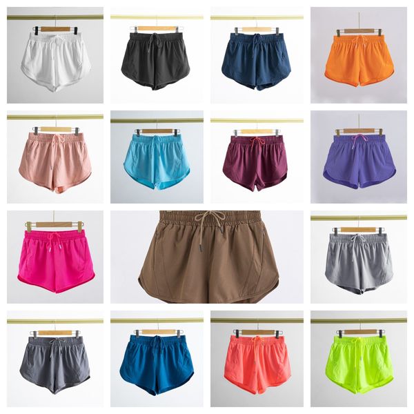 Designers LL Shorts Calças de cintura alta Respirável Quick-Dry Yoga Shorts Zip up Drop-in Pockets calças cargo calças femininas com calças com cordão contínuo