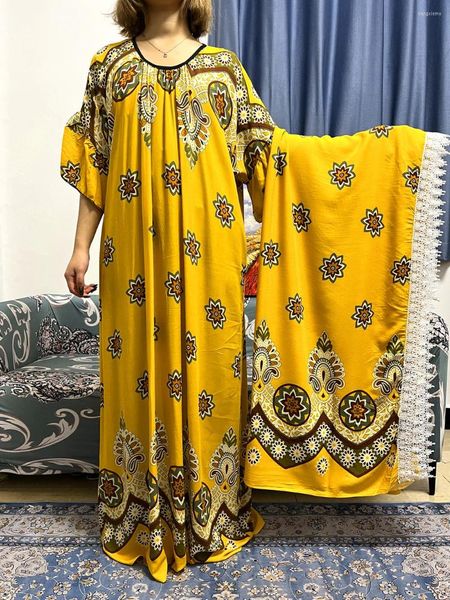 Abayas roupas étnicas para mulheres 2023 moda muçulmana impressão floral femme robe musulmane islã vestido africano caftan marocain com cachecol grande