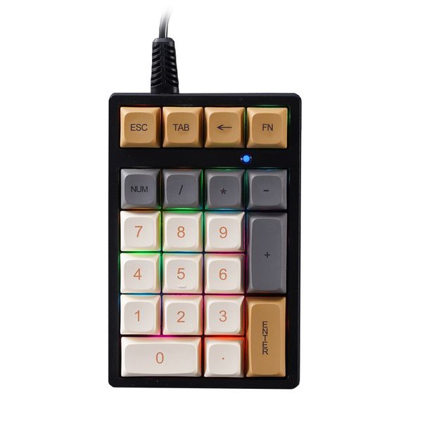 Ofis kısayolu 21 anahtar mini klavye RGB arka aydınlatma Yeşil Eksen abs/PBT Keycap USB Kablolu Taşınabilir Küçük Mekanik Sayısal Tuş Takımı Bilgisayar Dizüstü Bilgisayar Tableti