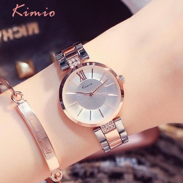 Armbanduhren Frauen Mode Uhren Strass Frau Kleid Uhr Kleine Einfache Rose Gold Quarz Damen Armband Armbanduhr Relogio feminino