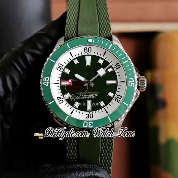 Новый дайв супероцеян 44 A17376A31L1S1 Автоматические мужские мужские часы green gree gree white inner ceramic bezel сталь стальной корпус резиновый ремешок для часов watchzone c145b1