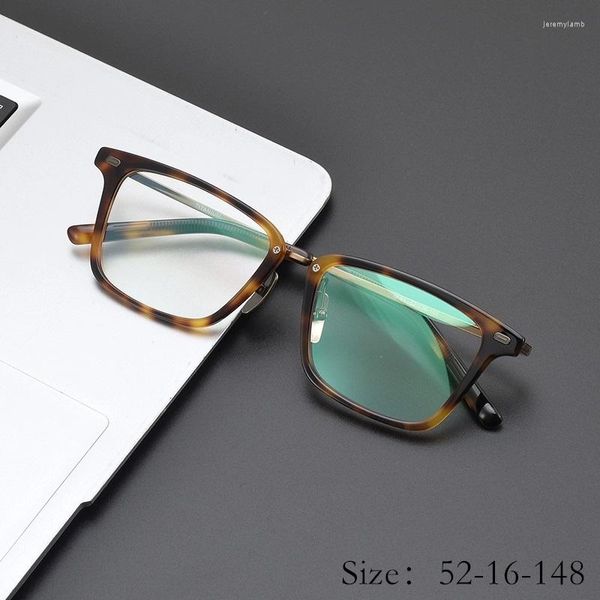 Güneş Gözlüğü Çerçeveleri Vintage Myopia Küre Optik Gözlük Çerçevesi Ultralight Titanyum Asetat Klasik Kare Tip IP Kaplama Kadın Erkek Yüksek