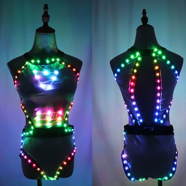 Altri articoli per feste per eventi Abiti da club luminosi a LED a colori LED Reggiseno bikini sexy Glow Dance Bar Discoteca GOGO Costume da performance per cantanti 230712