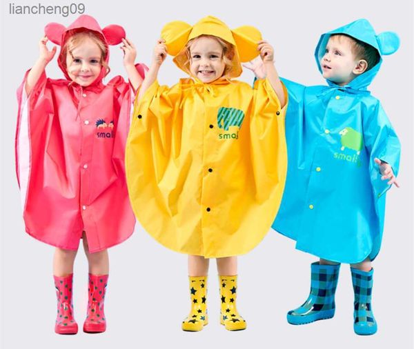 Crianças Poncho Raincoat Crianças Meninos Manto Tipo Rainwear Rain Coat À Prova D' Água Bebê Animal Raincoats Aluno Meninas Poncho Raincoat L230620