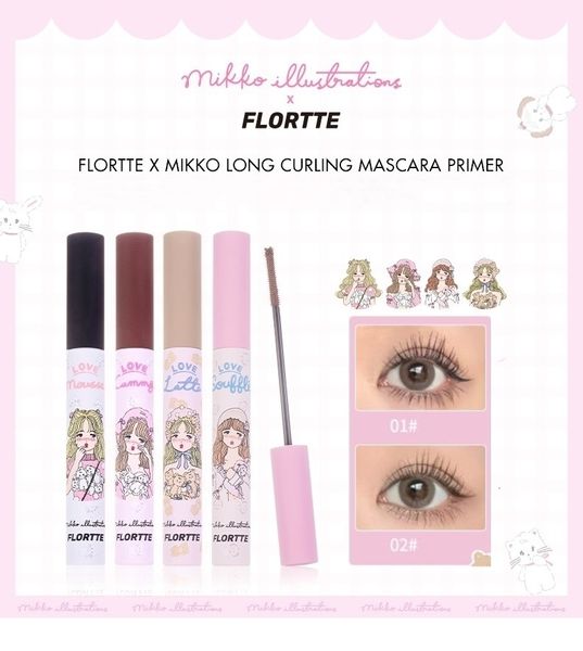 Mascara FLORTTE Natural Extension, langanhaltende Locken- und Definitions-Mascara mit konkavem, doppelseitigem Bürstenkopf 230712