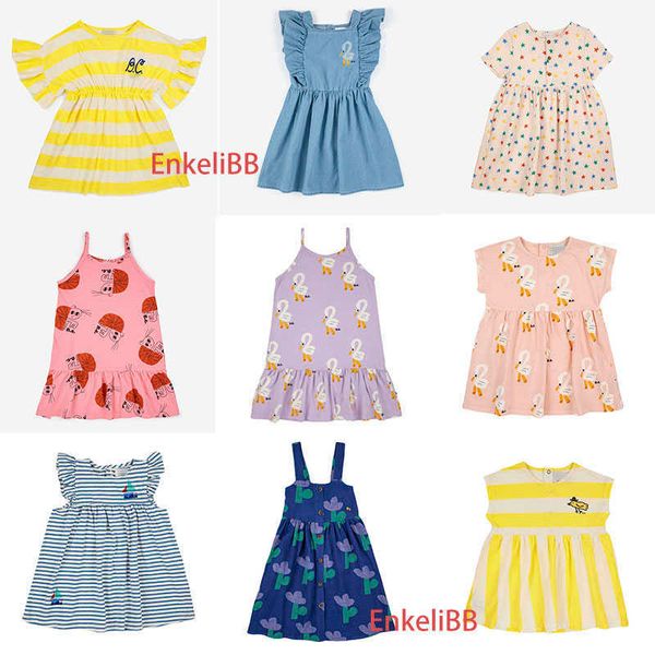 Vestidos para meninas EnkeliBB 1-10Y BC 2023 Vestidos de verão para meninas roupas de marca de moda casual para crianças meninas desenhos animados padrão vestido de designerHKD230712