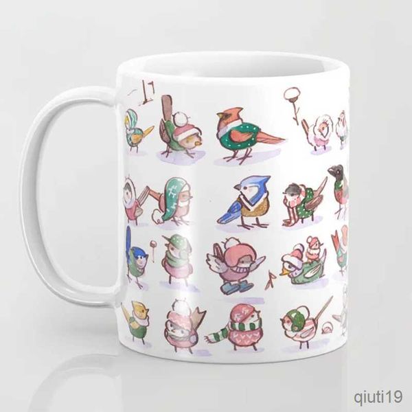 Canecas Os seios do pardal Caneca 11 oz Pássaros bonitos Cerâmica Chávena de chá em casa seios Amante amigos presente de aniversário caneca R230713