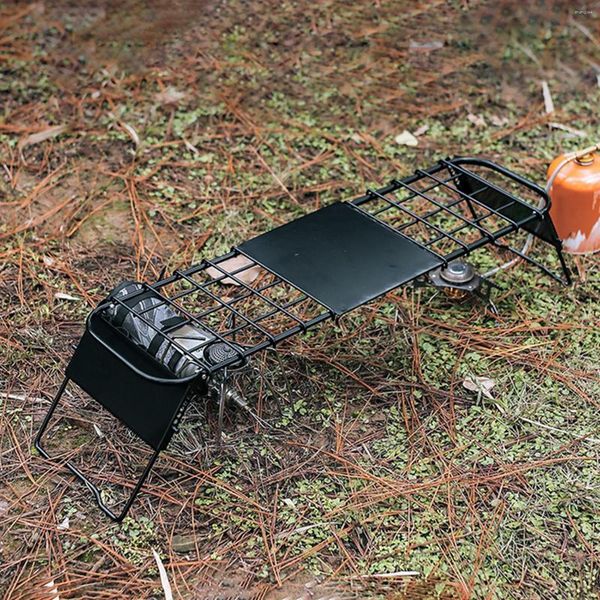 Mobili da campeggio Griglia da campeggio per uso intensivo Pieghevole regolabile in altezza Griglia per falò pieghevole retrattile per barbecue Picnic all'aperto