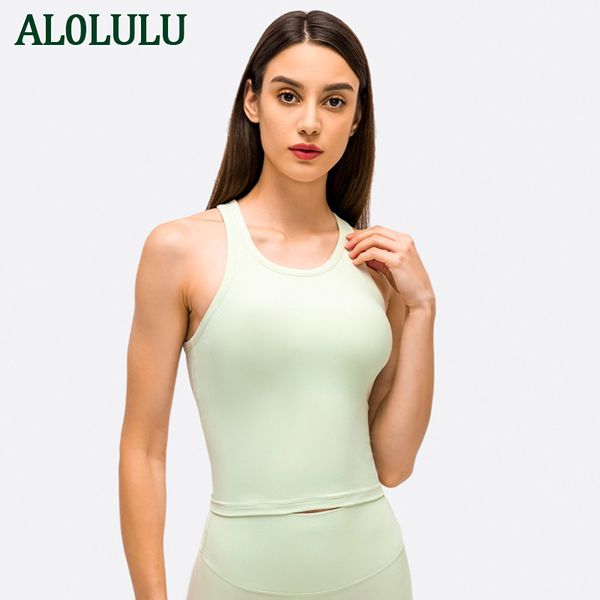 AL0LULU Colete esportivo feminino de verão para ioga Sexy 7 cores respirável Wicking Tops Lazer Fitness Esportes Corrida Stretch Top