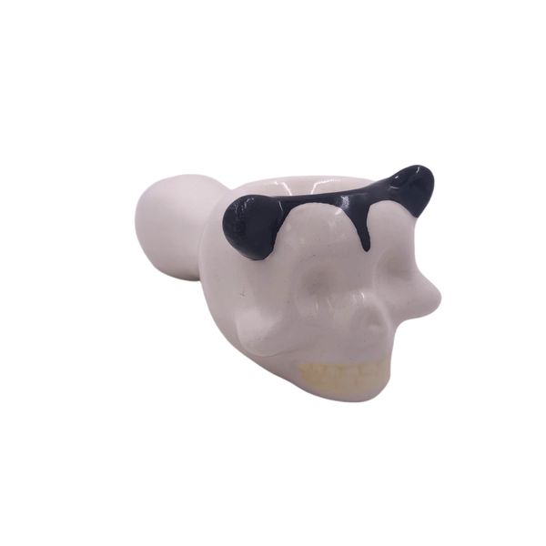 белая голова черепа с черными ушами керамики курящие ручные трубы для сухих трав