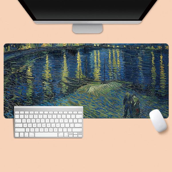 Van Gogh Mouse Pad Pad Painting Style Стиль большой офисный настольный коврик.