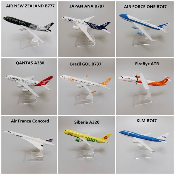 Uçak Modle Lufthansa Rus Fransa Şili KLM Brezilya İngiliz ABD ERJ145 A340 A350 B737 B747 B787 Uçak Modeli Uçak 16cm 230712