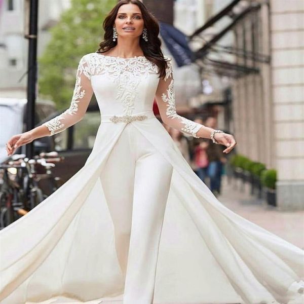 Элегантные длинные рукава кружев 2022 свадебные платья.