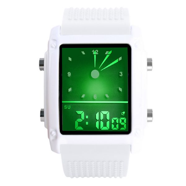 Новые моды светодиодные часы Men Sports Watches Dual Time Analog Digital Watches светодиодные красочные светильники.