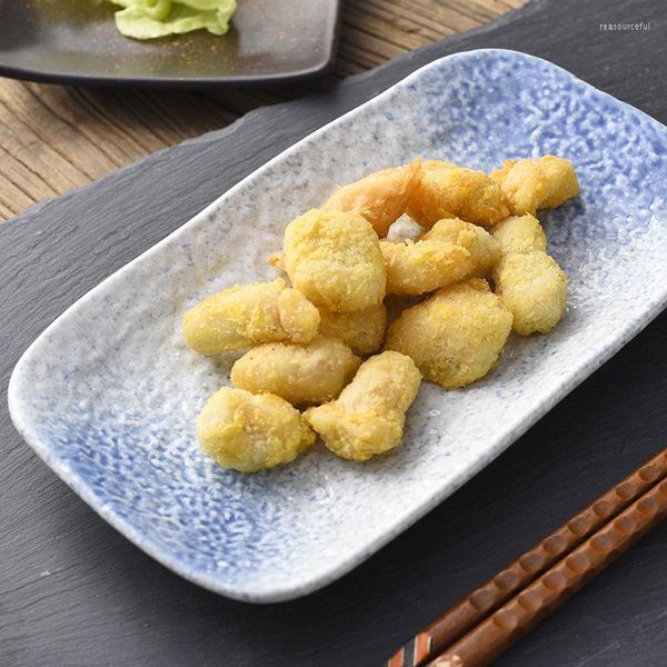 Пластины японская керамическая суши -тарелка прямоугольный камень димсамский плоский ретро -ретро -креативная эль -ресторан