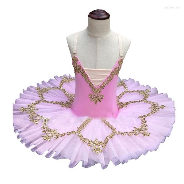 Vestuário de palco 2023 Songyuexia Crianças Swan Lake Dance Tutu Dancer Infant Girls Lantejoulas Ballet Saia Profissional 3 CORES