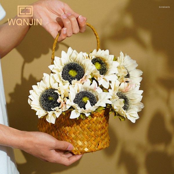 Fiori decorativi 1/3 pezzi Girasoli finti artificiali da 44 cm Picks Fiore di seta finto per Home Office Shop Decorazioni per soggiorno Decorazioni autunnali