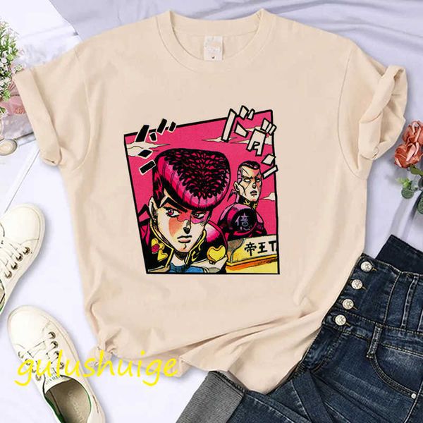 T-Shirt Street Abbigliamento Giapponese Anime Fantasy Adventure Top Fun Cartoon Jojo Fashion Comic T-shirt da donna G220612