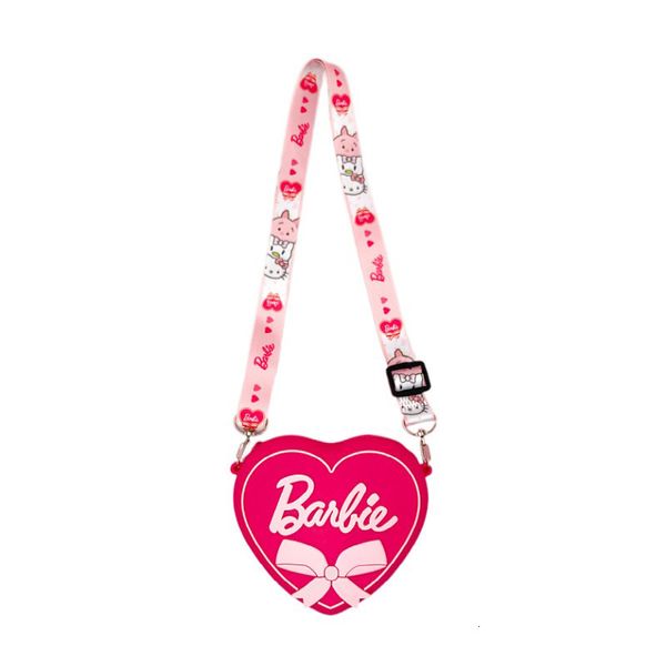 Borse da sera Portamonete Kawaii Rosa a forma di cuore Portafoglio in silicone Accessori Tracolla Bambini Ragazze Giocattoli per bambini Regalo 230712