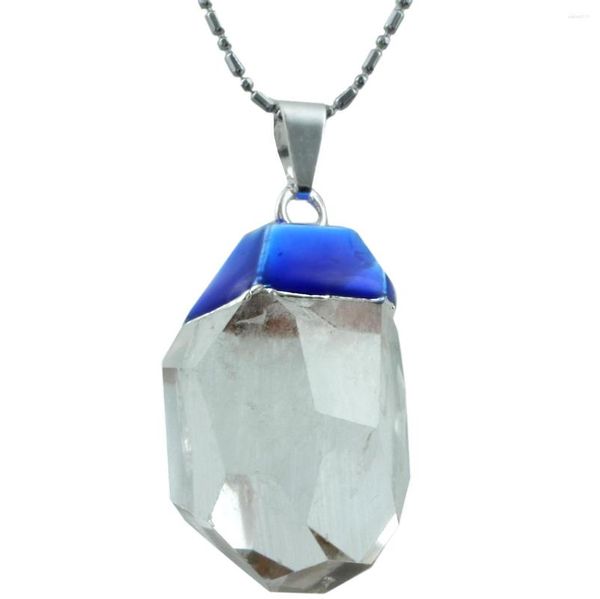 Colares com pingente de rocha natural quartzo pedra de cristal bruto curando encantos de pedras preciosas cruas para fazer joias acessórios de colar diy