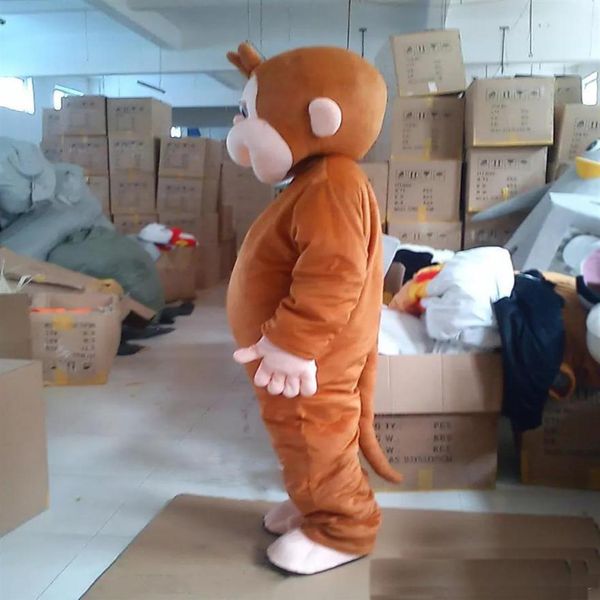 2019 fabbrica nuova Curious George Monkey Mascot Costumes Cartoon Fancy Dress Halloween Party Costume Adulto Size314C