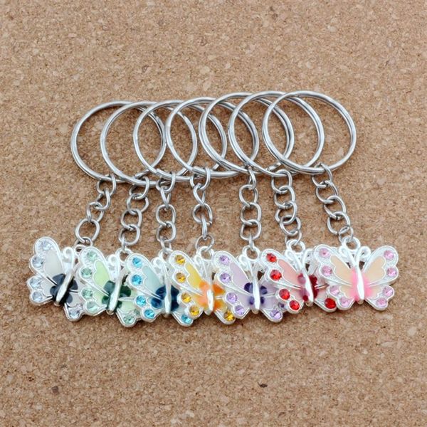 MIC 70PCS Mix Color Moda DIY Material Acessórios Set Auger Drip Oil Liga Butterfly Belt Chains keyring 003555212O