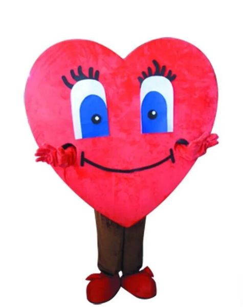 Costume della mascotte del cuore di Halloween Personaggio dei cartoni animati di alta qualità Carnevale Unisex Adulti Taglia Natale Festa di compleanno Vestito da esterno