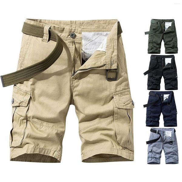 Pantaloni da uomo Pantaloncini da uomo Tasca tinta unita alla moda Cargo comodo e caldo per uomo Slim Fit Grande e alto