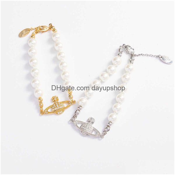 Charm Bracelets Western Empress Dowager Vivians Pearl tem uma personalidade versátil Temperamento de luxo leve e alto senso de mulheres Dhf4W