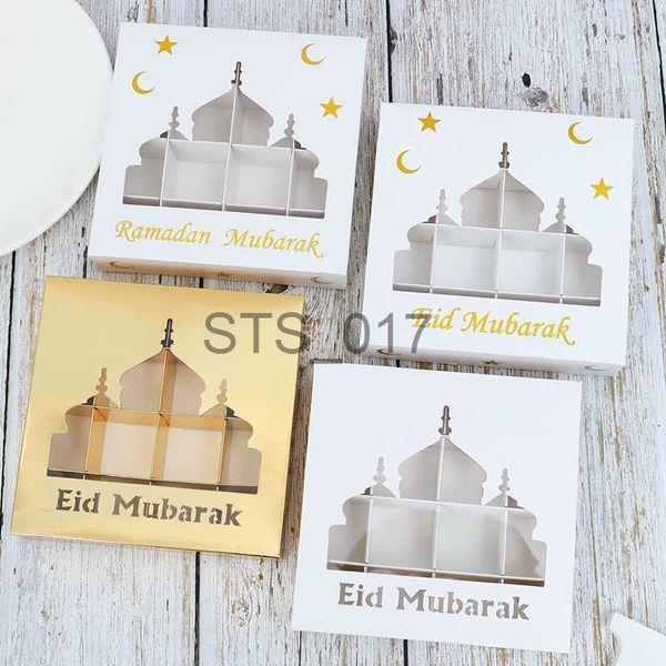 Confezione regalo 1 pz Eid Mubarak Candy Box Ramadan Kareem Gift Box Chocolate Packaging Box Cookies Biscuit Visual Cake Box Happy Al-Fitr Eid Box x0713