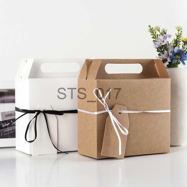 Taschentuchboxen, Servietten, 5 Stück, Kraftpapier-Box mit Griff, Hochzeitsgeschenkbox, Muffin-Verpackung, Party, Geburtstag, Dessert, Backpaket, Kekse, Cupcake-Box x0713