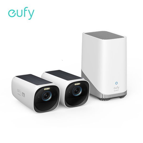 IP -камеры Eufy Security S330 Eufycam 3 камера безопасности на открытом воздухе беспроводная 4K Солнечная панель навсегда распознавание лица AI 230712