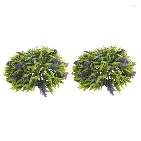 Fiori Decorativi Da Appendere Palla Topiaria Lavanda Artificiale Giardino Fiore Pianta Decor Cestino 25Cm Vendita Al Dettaglio