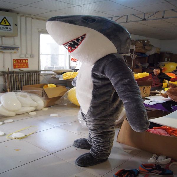 costume della mascotte dello squalo di lusso delle immagini reali di alta qualità Formato adulto fabbrica diretta 210y