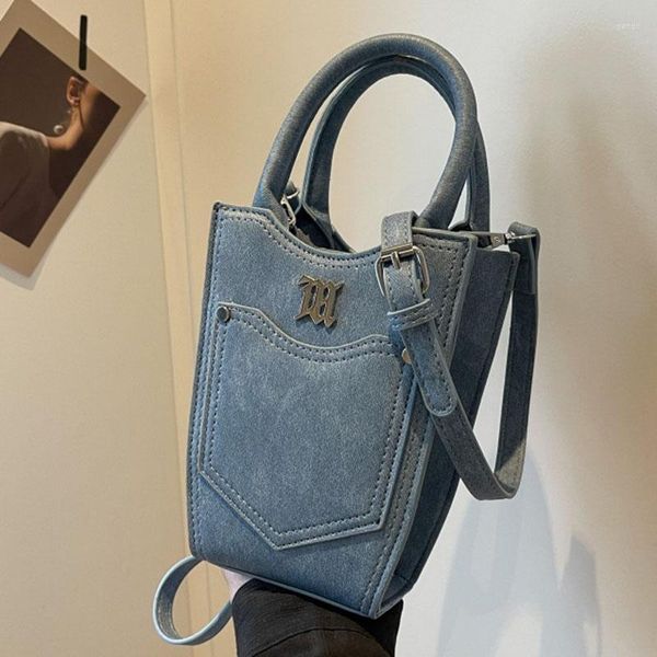 Sacos de noite verão ombro para mulheres design de marca jeans casual axilas bolsa crossbody senhora azul moda pequena bolsa e bolsa