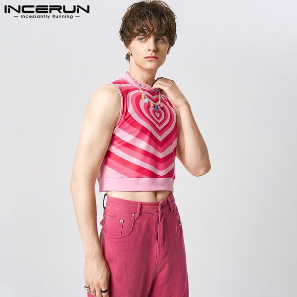 Джинсы Incerun Tops 2023 American Style New Men Fashion Fashion Love Print