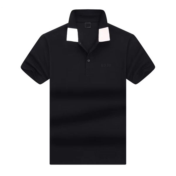 camicia firmata Polo Uomo Abbigliamento T-shirt da uomo Polo Camicie Marchi di moda BOS T-shirt casual da lavoro estiva in bianco e nero Running Outdoor Abbigliamento sportivo a maniche corte M-XXXL