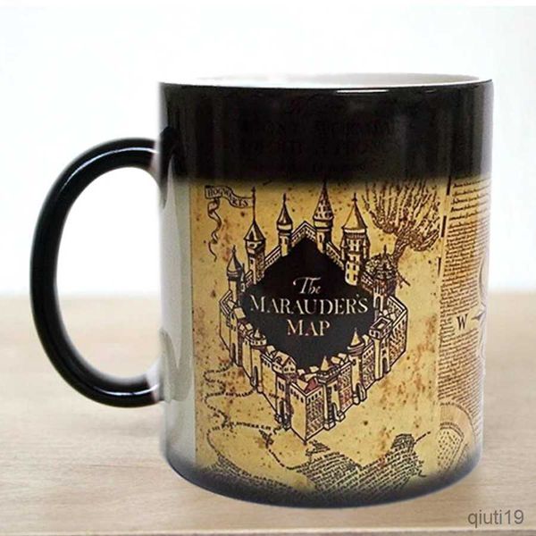 Canecas Frete Grátis! 1 Pçs Marauders Mapa Magia Quente Frio Calor Temperatura Sensível Mudança de Cor Café Chá Leite Caneca Copo R230713