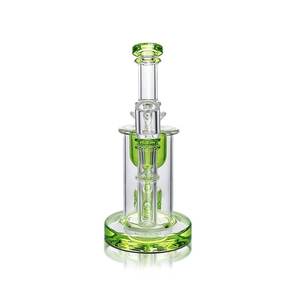 Waxmaid 7.48 pollici Taurus Incycler bicchiere di vetro trasparente Verde dab rigs accessori per fumatori pipa ad acqua 14mm Joint Glass Bong Bowl magazzino USA ordine al dettaglio spedizione gratuita