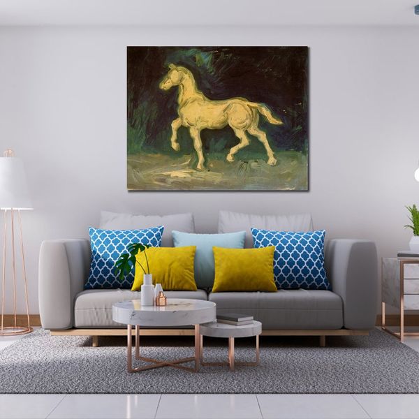 Fatto a mano Vincent Van Gogh Dipinto ad olio Gesso Statuetta di un cavallo 1886 Arte moderna su tela Paesaggio moderno Arredamento soggiorno