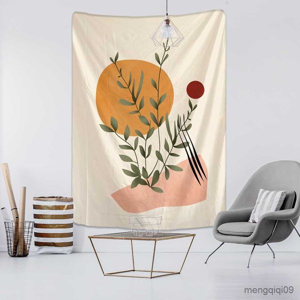 Arazzi Semplicità Linea creativa Illustrazione Arazzo Appeso a parete Boho Decor Hippie Psichedelico Stampato Decorazione domestica Copriletto R230713