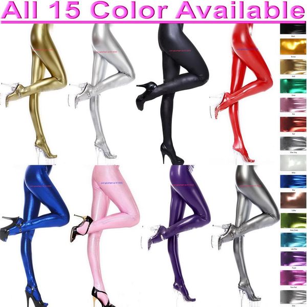 Унисекс колготки брюки брюки костюмы 15 цветов блестящие лайкра металлические колготки брюки сексуальные женщины мужчины с длинными брюками Хэллоуин PA332Q