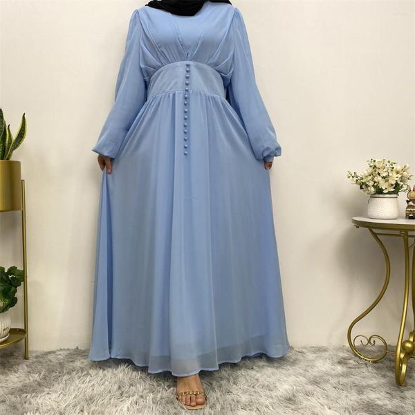 Vestuário étnico Moda Muçulmana Mulheres Vestido Maxi Manga Comprida Dubai Abaya Turquia Kaftan Islâmico Árabe Robe 2023 Eid Musulmane Vestidos